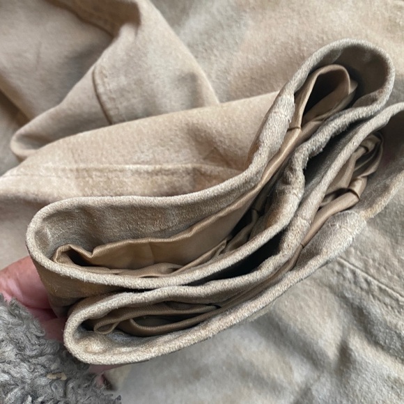 Vintage Suede Zip Front Jacket with Zip Pockets, Buff, Cream, Tan, Fully lined M - Picture 16 of 16